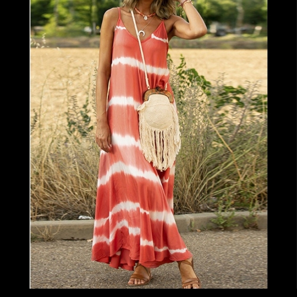 Orange Tie Dye Dress - Picture 3 of 3